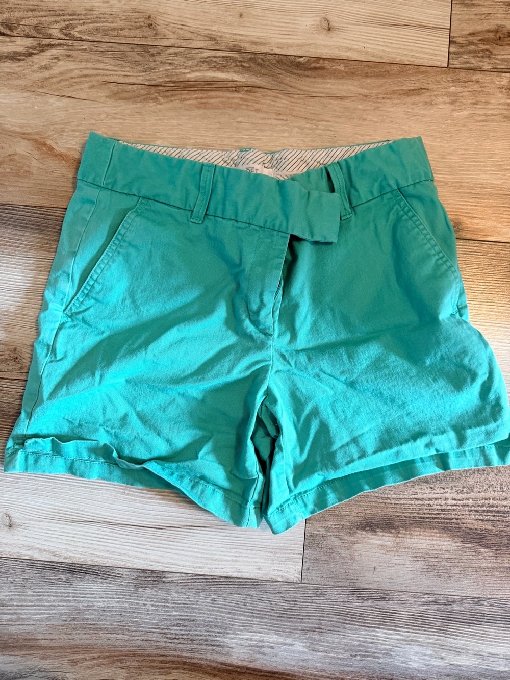 LOFT Green Hook Front Chino Shorts